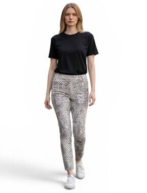 Pure Amici Pants Women's Size Large Black White Paisley Artsy Boho Made in USA